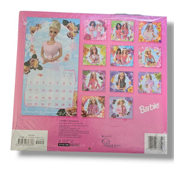 Vintage Barbie 1999 16-Month Calendar – Sealed Collectible, Mattel Retro Art - Picture 2 of 5